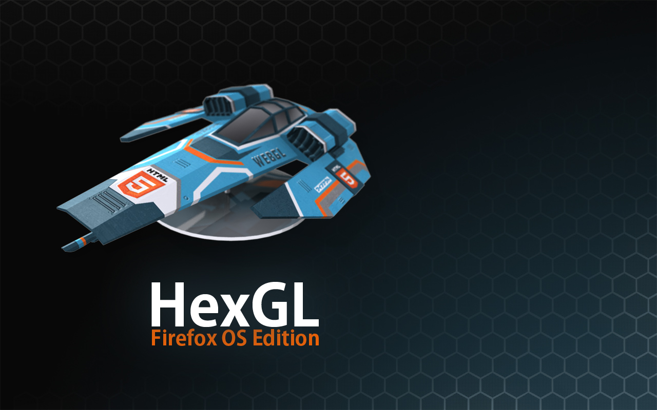 HexGL project artwork: a blue futuristic racing ship.